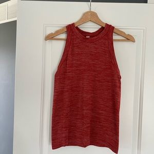 Athleta renew space dye red racerback ribbed tank top
